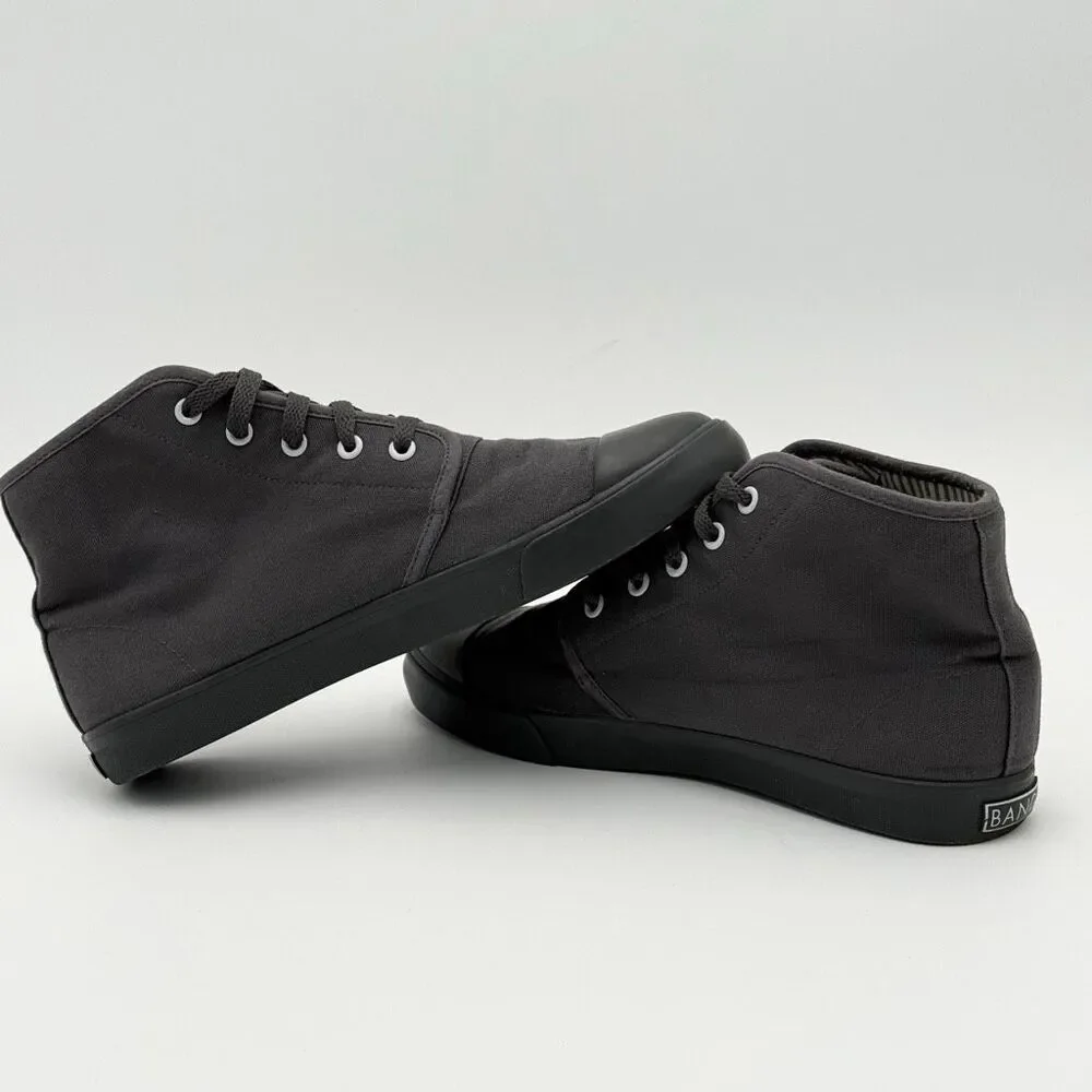 Bangs Onyx Dark Gray High Top Lace Up Canvas Sneakers - US Women’s 9 / Men’s 7.5